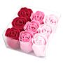 Set Of 9 Soap Flowers - Pink Roses