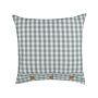 Decorative Cushion Green And White Chequered Pattern 45 X 45 Cm Buttons Modern Décor Accessories