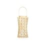 Candle Lantern Natural Bamboo Wood 38 Cm With Glass Candle Holder Boho Style Indoor