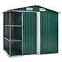 Vidaxl Garden Shed With Rack Green 205x130x183 Cm Iron