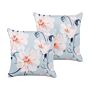 Set Of 2 Garden Cushions Blue Polyester Floral Pattern 45 X 45 Cm Modern Outdoor Decoration Water Resistant