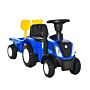 Homcom Compatible Baby Toddler Sliding Car New Holland Licensed Foot To Floor Slider W/ Horn Storage Big Steering Wheel For 12-36 Months Blue