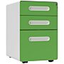 Vinsetto 3 Drawer Filing Cabinet, Steel Lockable File Cabinet With Lock And Wheels, For A4, Letter, Legal Sized Files, Green