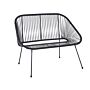 Garden Bench Black Pe Rattan Steel 114 Cm Round Papasan