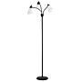 Homcom Arc Tree Floor Lamp With 3 Adjustable Rotating Lights, Industrial Standing Lamp With Steel Frame, Black