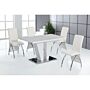 Costilla Dining Table White With Stainless Steel