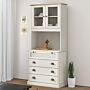 Vidaxl Highboard Vigo White 80x40x176 Cm Solid Wood Pine