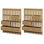 Outsunny Set Of 2 Wall-mounted Wooden Garden Planters With Trellis, Drainage Holes And Movable Planter Boxes, Wall Raised Garden Bed, Carbonised