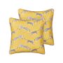 Set Of 2 Scatter Cushions Yellow Cotton 45 X 45 Cm Cheetah Motif Printed Pattern