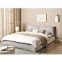 Eu Super King Size Waterbed Beige Corduroy Upholstery 6ft With Mattress With Thick Padded Headboard Footboard Modern Style Bedroom Beliani