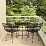 Vidaxl 5 Piece Garden Dining Set Black Poly Rattan