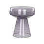 Side End Table Transparent Grey Glass 37 X 37 X 43 Cm Coffee Console Oval Designer Shape