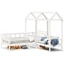 Vidaxl Day Bed Set With Roof White 90x200 Cm Solid Wood Pine