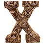 Hand Carved Wooden Geometric Letter X