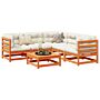 Vidaxl 6 Piece Garden Sofa Set Wax Brown Solid Wood Pine