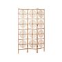 Room Divider Natural Rattan With Mahogany Frame 3 Panels Folding Decorative Wicker Screen Partition