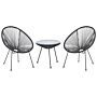 Bistro Set Black Pe Rattan 3 Piece 2 Seater