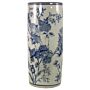 Umbrella Stand, Vintage Blue & White Magnolia Design