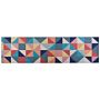 Runner Rug Multicolour Polyester 80 X 300 Cm Geometric Triangle Pattern Anti-slip Bottom