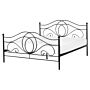 Bed Frame Black Metal King Size 5ft3 With Slatted Base Headboard And Footboard