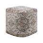 Pouffe Brown Cotton Pattern Decorative