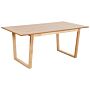 Dining Table Light Wood Mdf 180 X 95 Cm Ash Veneer Top Modern Design Pannel Base