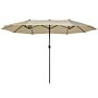 Garden Sun Parasol Beige Fabric Aluminium 247 Cm Weather Resistant