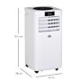 Homcom 10000 Btu Air Conditioner Portable Ac Unit For Cooling Dehumidifying Ventilating With Remote Controller, Led Display, Timer, White