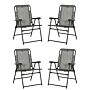 Outsunny Pieces Patio Folding Chair Set, Outdoor Portable Loungers For Camping Pool Beach Deck, Lawn Chairs With Armrest Steel Frame, Mixed Grey