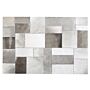 Area Rug Brown And Grey Cowhide Leather 160 X 230 Cm Handcrafted Patchwork