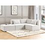 Modular Left Corner Sofa Off White Corduroy With Ottoman 3 Seater Sectional Sofa