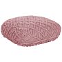 Floor Cushion Pink Cotton 50 X 50 X 20 Cm Macrame Pattern Square Fabric Seating Pouffe