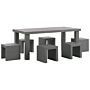 Garden Dining Set Grey Concrete Rectangular Table 6 Stools 6 Seater Water Resistant Beliani