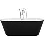 Freestanding Bath Black With White Sanitary Acrylic Single 170 X 70 Cm Oval