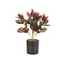 Artificial Potted Plant Green And Red Synthetic Material Black Pot 35 Cm Fake Tradescantia