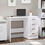 Homcom Computer Writing Desk With 4 Drawers, High Gloss Home Office Workstation, White