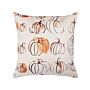 Decorative Cushion Beige Velvet 45 X 45 Cm Pumpkin Pattern Square Modern Minimalist Autumn