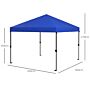 Outsunny 3 X 3(m) Pop Up Gazebo, Easy Up Marquee Party Tent With 1-button Push, Adjustable Straight Legs, Stakes, Ropes