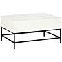 Homcom Modern Lifting Coffee Table With Hidden Compartment, Storage Coffee Table, Faux Marble White