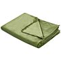 Weighted Blanket Cover Dark Green Polyester Fabric 150 X 200 Cm Solid Pattern