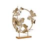 Decorative Figurine Gold Iron 48 Cm Statue With Butterflies On Stand Statuette Ornament