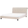 Bed Frame Beige Eu Super King Size 6ft Tufted Headboard Linen