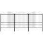 Vidaxl Garden Fence With Spear Top Steel (1.75-2)x5.1 M Black