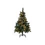 Artificial Christmas Tree Green Synthetic 120 Cm Pre Lit Snow Frosted Flocked Branches Led Fairy Lights Pine Cones Holiday Beliani