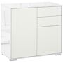 Homcom Push-open Cabinet With 2 Drawer 2 Door Storage Cabinet For Home Office White