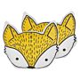 Set Of 2 Kids Cushions Yellow Cotton 50 X 40 Cm Fox Shape Decorative Children Room Animal Print