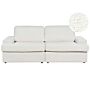 Sofa White Boucle Upholstered 3 Seater Cushioned Thickly Padded Backrest Classic Living Room Couch