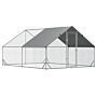 Pawhut Walk-in Chicken Coop Run Cage, Large Galvanized Chicken House, Hen Poultry House Rabbit Hutch Pet Playpen W/ Water-resist Cover, 3 X 4 X 2m