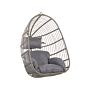 Hanging Chair Grey Rattan Without Stand Indoor-outdoor Egg Shape