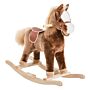 Homcom Kids Plush Rocking Horse-brown